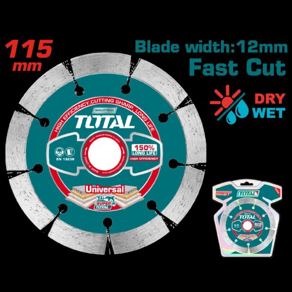 DISCO DIAMANTADO SEGMENTADO 4 1/2" INDUSTRIAL SUPER TOTAL (TAC21111512)