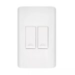 LINEA AVE  BLANCA INCRUSTRAR SWICHE  DOBLE (15011)