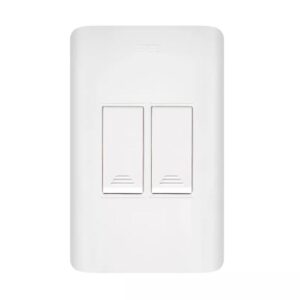 LINEA AVE  BLANCA INCRUSTRAR SWICHE  DOBLE (15011)