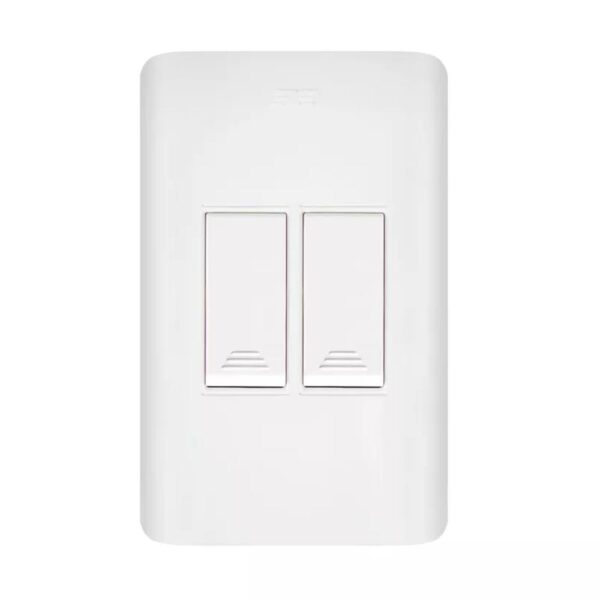 LINEA AVE  BLANCA INCRUSTRAR SWICHE  DOBLE (15011)