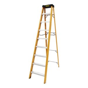 ESCALERA TIJERA 8 PELDAÑOS EN FIBRA DE VIDRIO CAP 150 KILOS USO INDUSTRIAL UDUKE CON PLATAFORMA (HT3185)