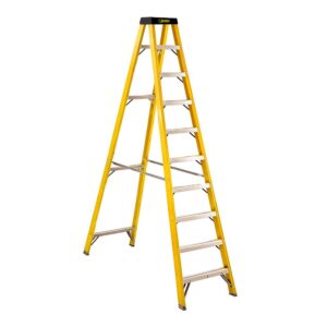 ESCALERA TIJERA 9 PELDAÑOS EN FIBRA DE VIDRIOCAP 150 KILOS USO INDUSTRIAL UDUKE CON PLATAFORMA (HT3186)