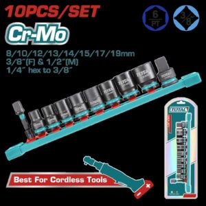 Copas de Impacto 3/8  Juego x 10PZS 8 - 19 MM  Industrial Super Total (THTISD38104)