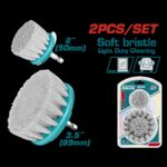 SET DE CEPILLO PARA TALADRO 3,5" JUEGO X 2 PCZ  CERDA SUAVE INDUSTRIAL SUPER TOTAL (TACS3235)