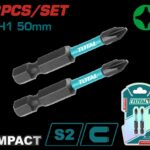 PUNTAS TALADRO DOBLE IMANTADA 50MM (+) (+) JUEGO X 2 PZS INDUSTRIAL SUPER TOTAL (TACIM71PH150)