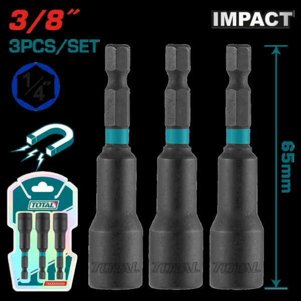 COPA TORNILLO  3/8" IMANTADA JUEGO X 3 PZS  INDUSTRIAL SUPER TOTAL (UTAC271031)