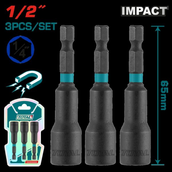 COPA TORNILLO  1/2" IMANTADA JUEGO X 3 PZS  INDUSTRIAL SUPER TOTAL (UTAC271331)