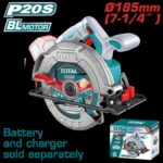 SIERRA CIRCULAR INALAMBRICA 20V 7 1/4 BATERIA Y CARGADOR NO INCLUIDO  INDUSTRIAL SUPER TOTAL  (TSLI1851)