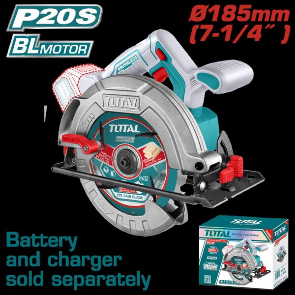 SIERRA CIRCULAR INALAMBRICA 20V 7 1/4 BATERIA Y CARGADOR NO INCLUIDO  INDUSTRIAL SUPER TOTAL  (TSLI1851)
