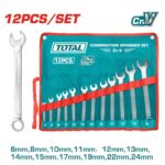 LLAVE MIXTA JUEGO X 12 PZS 6-24MM CRV INDUSTRIAL SUPER TOTAL (THT1022121A)