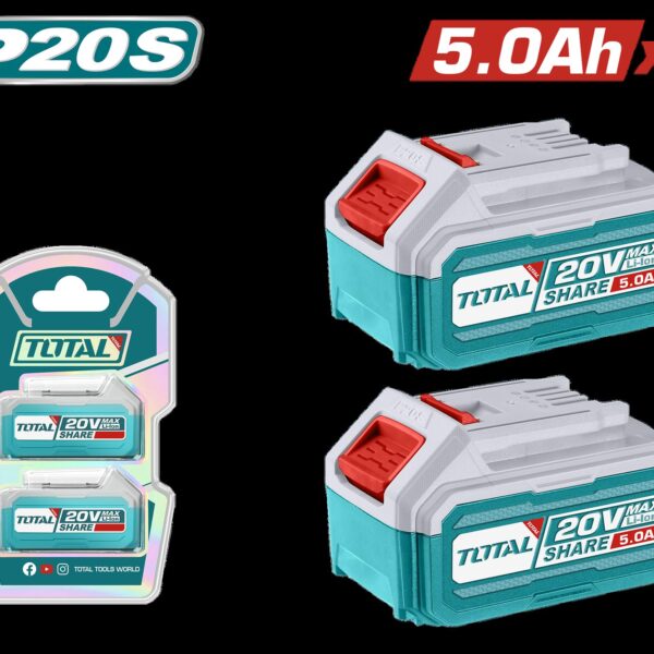 KIT DE 2 BATERIAS 20V 5.0AH INDUSTRIAL ION LITHIUM  INDUSTRIAL SUPER TOTAL (TOSLI240464)