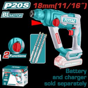 Taladro Inalambrico Rotomartillo Sds Plus 11/16 Bateria y Cargador No Incluido Super Total  (TRHLI20188)