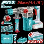 Taladro Inalambrico Rotomartillo Sds Plus  4.5 Jules Incluye  2 Baterias 5.0 Ah, 1 Cargador  y Accesorios Industrial Super Total (UTRHLI202885)