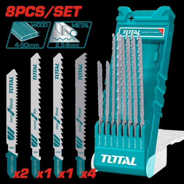 SET DE SEGUETA SIERRA CALADORA X 8 PCS PARA MADERA Y METALES SUPER TOTAL (TACSD7386)
