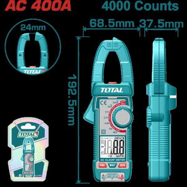 PINZA VOLTIAMPERIMETRICA 400V DIGITAL INDUSTRIAL SUPER TOTAL (TMT762001)