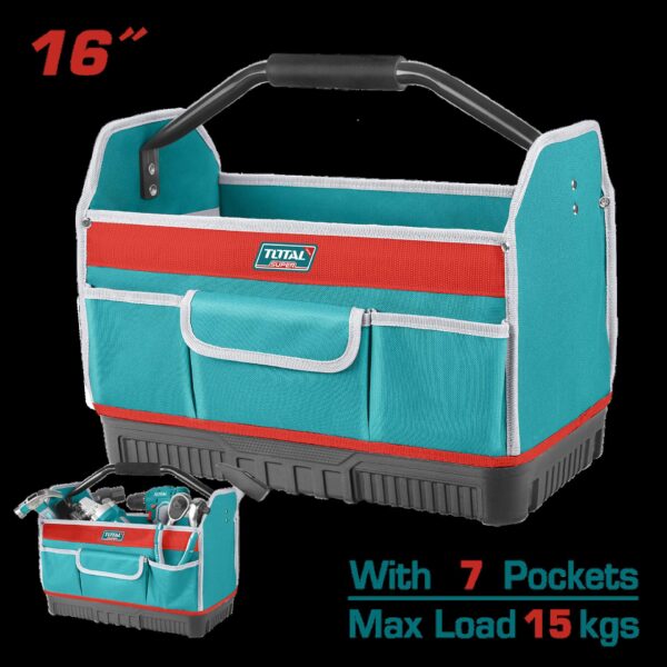 BOLSO DE HERRAMIENTAS 16 REFORZADO CAPACIDAD MAXIMA 15KG INDUSTRIAL SUPER TOTAL (THT36L03)