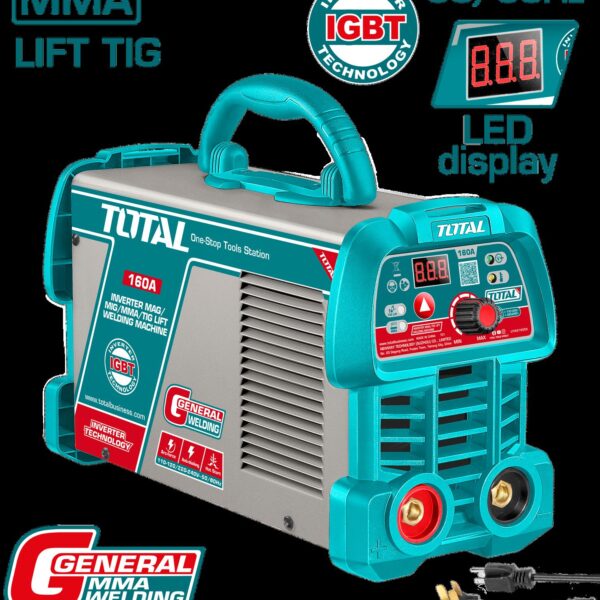 SOLDADOR INVERSOR DIGITAL 160A (MMA-LIFT TIG) 110-220V INDUSTRIAL SUPER TOTAL (UTW216059)