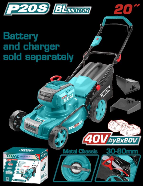 CORTADORA DE CESPED 20" 40V BATERIA Y CARGADOR NO INCLUIDO  INDUSTRIAL SUPER  TOTAL (TLMLI4020)