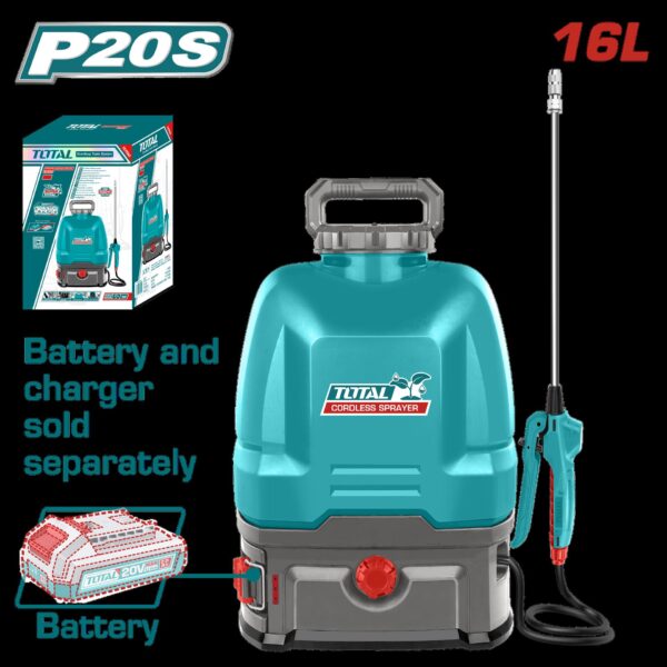 FUMIGADORA INALAMBRICA 16L 20V 5BAR BATERIA Y CARGADOR NO INCLUIDO TOTAL (TSPLI2016)