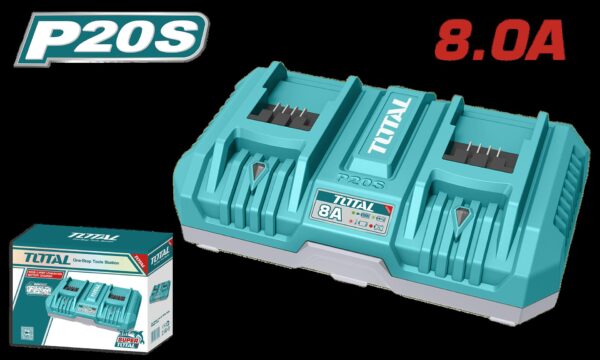 CARGADOR INTELIGENTE DOBLE PARA BATERIAS 20V INDUSTRIAL TOTAL (UTFCLI2082)