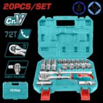 Rache con Copas 1/2" x 20 Pzs Industrial Super Total (THT121201)