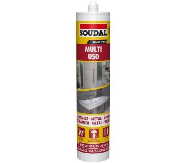SILICONA ACETICA NEGRA MULTI USO 280ML SOUDAL (134617)
