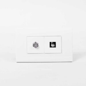 LINEA BK PLUS BLANCA INCRUSTAR TOMA TELEFONO + TV (118K-78) (HT20684)