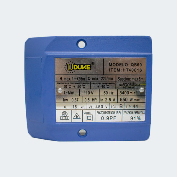 REPUESTO TAPA ARRIBA ELECTROBOMBA UDUKE (1/2 HP) QB60