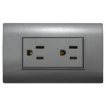 LINEA BK PLUS GRIS INCRUSTAR TOMA DOBLE 110-220 (118K-06-FMGRY) (HT20708) REF: 1747G