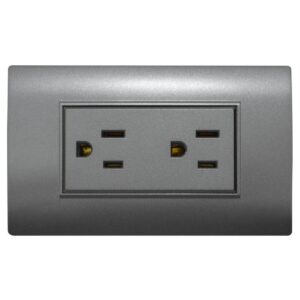 LINEA BK PLUS GRIS INCRUSTAR TOMA DOBLE 110-220 (118K-06-FMGRY) (HT20708) REF: 1747G