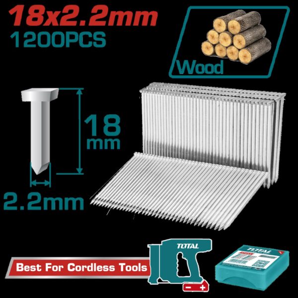 CLAVO 18MM PARA CLAVADORA PARA CONCRETO 1200 PZS TOTAL (TAC12018)