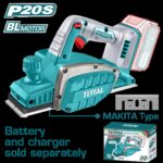 CEPILLO INALAMBRICO PARA MADERA 20V INCLUYE GUIA Y LLAVE, BATERIA Y CARGADOR NO INCLUIDO INDUSTRIAL SUPER TOTAL (TRLI20401)