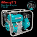 MOTOBOMBA A GASOLINA 7.0HP, SALIDA 80MM(3") FLUJO MAX 1000L/MIN, MAXIMO ELEVACION 32M , MAXIMO DE SUCCION 8M, DESPLAZAMIENTO 208CC CAPACIDAD TANQUE 3.6L INDUSTRIAL SUPER TOTAL (TP3302)