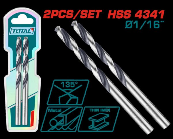 BROCA LAMINA 1/16" JUEGO X 2PZS  INDUSTRIAL SUPER TOTAL (TAC1201614)