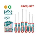 JUEGO DESTORNILLADORES X 6PZS  (+)(-) + DESTORNILLADOR CON PUNTAS INTERCAMBIALES (20 PUNTAS) INDUSTRIAL SUPER TOTAL(TKSDS2726)