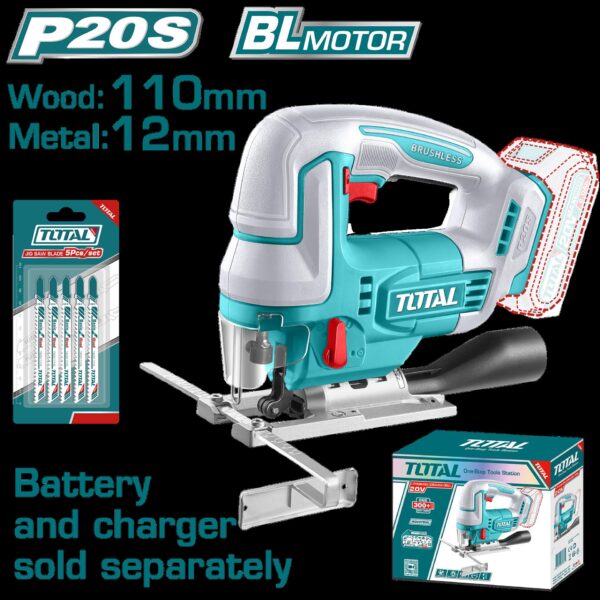 CALADORA INALAMBRICA 20V + 5 SIERRA SABLE BATERIA Y CARGADOR NO INCLUIDO INDUSTRIAL SUPER TOTAL (TJSLI1008)