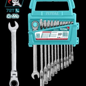 Llave Mixta con Rache Flexible 8 - 19 MM Juego x 12 Pzs  Industrial Super Total (THT102RK5126)