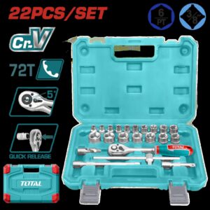 Rache con Copas 3/8" x 22 Pzs Industrial Super Total (THT381221)