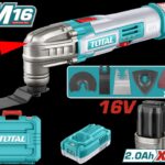 MULTIHERRAMIENTA INALAMBRICA OSCILANTE 16V + 2 BATERIAS 2.0 AH + CARGADOR  Y ACCESORIOS INDUSTRIAL SUPER TOTAL (UTMLI16222)