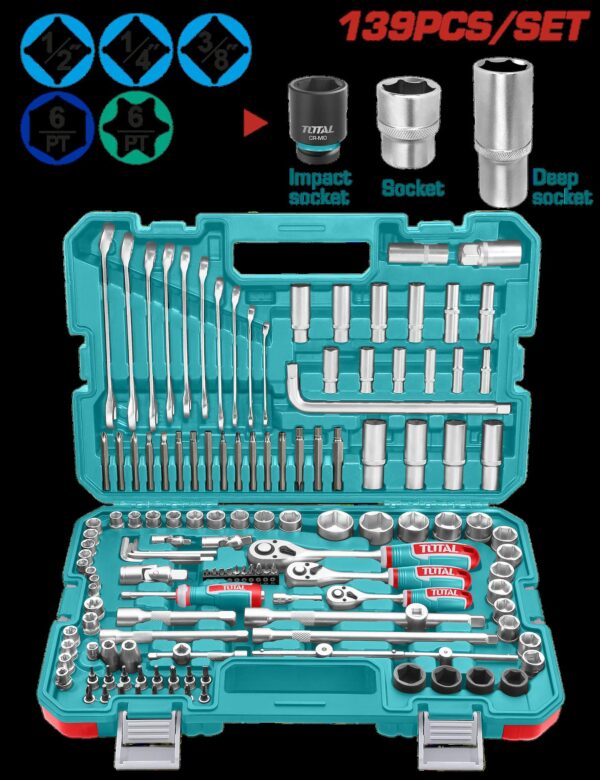 RACHE CON COPAS  1/2,1/4,3/8 X 139 PZS INDUSTRIAL SUPER TOTAL (THKTHP21396)