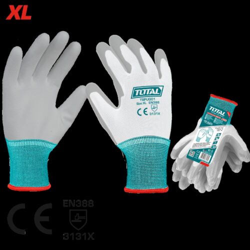 GUANTE POLYESTER XL CON RECUBRIMIENTO DE PU SUPER TOTAL (TSPUG01)