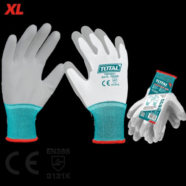GUANTE POLYESTER XL CON RECUBRIMIENTO DE PU SUPER TOTAL (TSPUG01)