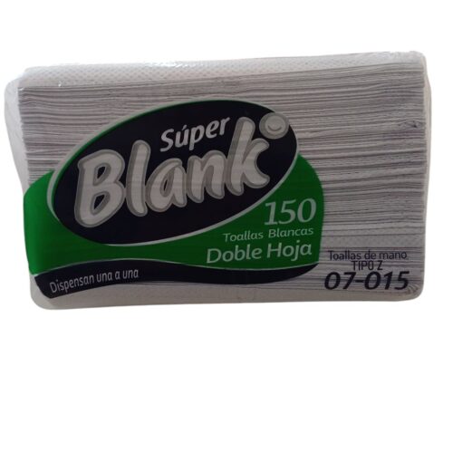 TOALLA SUPER BLANK DE MANO DOBLADA EN Z BLANCA REF: 207015