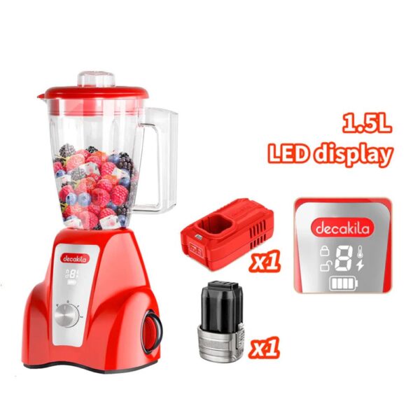 LICUADORA INALAMBRICA  16V  1.5L VASO PLASTICO  INCLUYE BATERIA Y CARGADOR DECAKILA (KUJB051R)