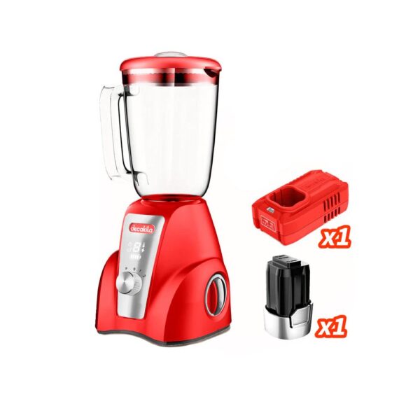 LICUADORA INALAMBRICA  16V  1.5L VASO VIDRIO  INCLUYE BATERIA Y CARGADOR DECAKILA (KUJB052R)