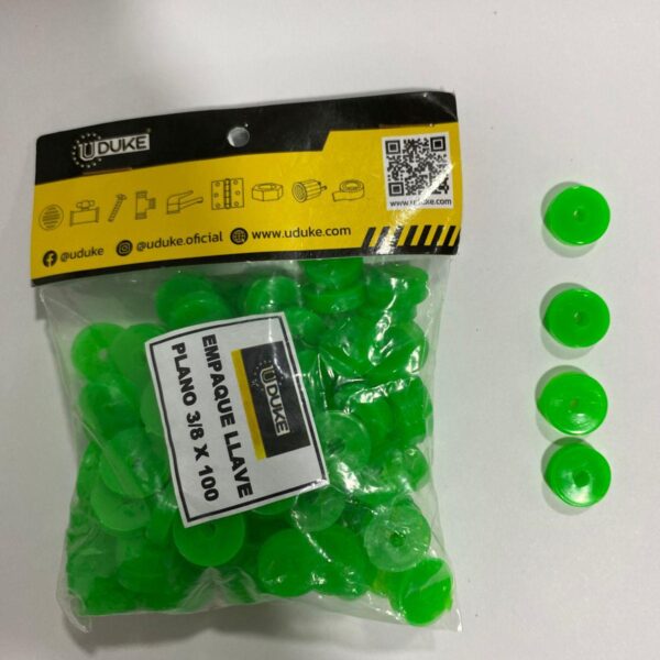 EMPAQUE ECONOMICO GRIFO SILICONADO VERDE (BOLSA X 100) (PRECIO X BOLSA)