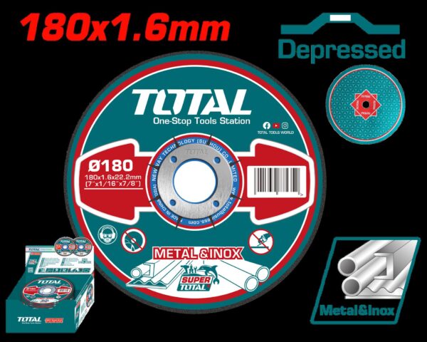 DISCO CORTE METAL/ACERO INOXIDABLE 7" SUPER TOTAL (TAC2161802)