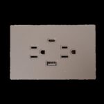 TOMA DOBLE + TIPO USB + TIPO C TERRA GRIS  UDUKE (V8-032)