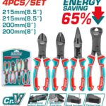 JUEGO DE ALICATE X 4 PIEZAS  CROMO VANADIUM INDUSTRIAL TOTAL (THT2CK241S)