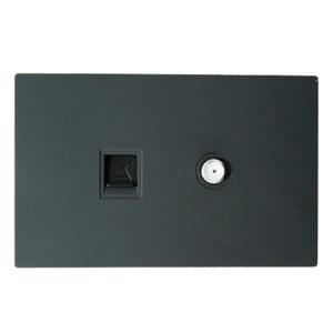 Toma Telefono + Toma TV Terra Negro Uduke (V6-036)